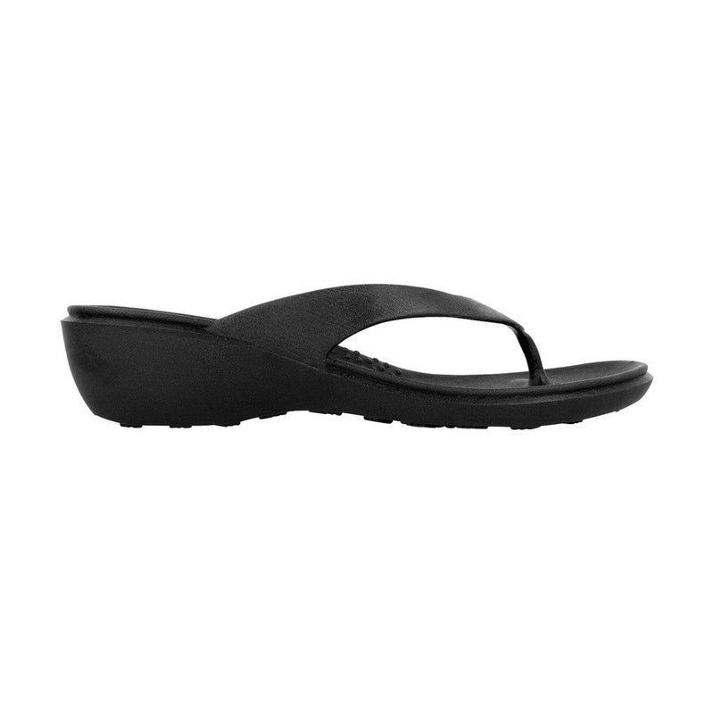 OKABASHI Women's Splash Sustainable Wedge Flip Flop Sandals Black - Image 4
